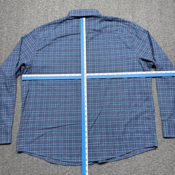 Untuckit Shirt‎ Mens 3XL Blue Red Stripe Flannel Long Sleeve Casual Button XXXL - Picture 7 of 9